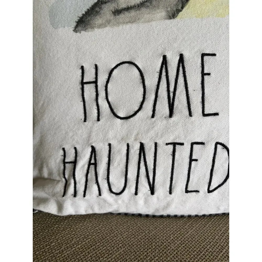 Rae Dunn Home Sweet Haunted Home Halloween Decorative Throw Pillow 17x17 Spooky